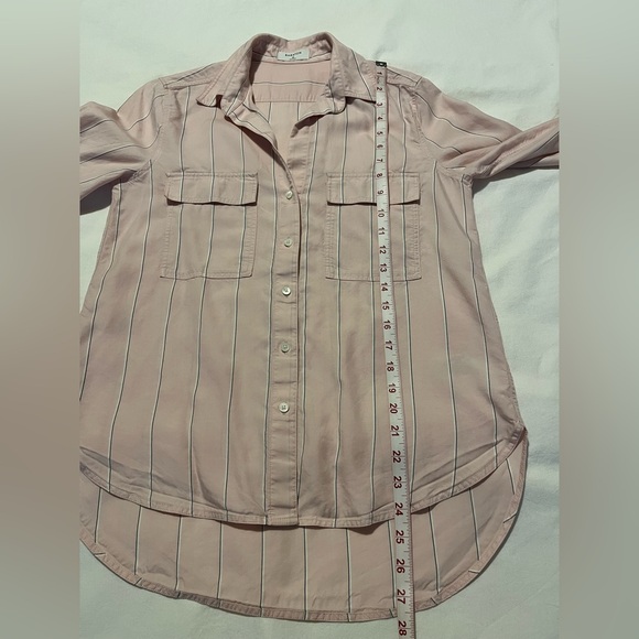 Aritzia Bavarian Utility Shirt Pink White Stripe Casual Minimalist Workwear XS - Picture 9 of 13